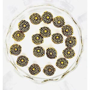 18pcs Beads for Jewelry #22005 Antique Gold Beads